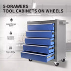 Servante d'atelier à 5 tiroirs avec roues – Boîte à outils robuste en acier