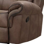 Fauteuil inclinable manuel planeur, similicuir marron, accoudoirs rembourrés