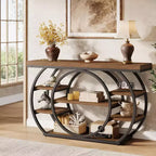 Console de 120 cm, table d'entrée industrielle à 5 niveaux, table console étroite pour salon, couloir, hall d'entrée