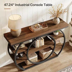 Console de 120 cm, table d'entrée industrielle à 5 niveaux, table console étroite pour salon, couloir, hall d'entrée