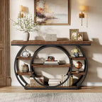 Console de 120 cm, table d'entrée industrielle à 5 niveaux, table console étroite pour salon, couloir, hall d'entrée