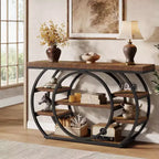 Console de 120 cm, table d'entrée industrielle à 5 niveaux, table console étroite pour salon, couloir, hall d'entrée