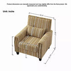 Fauteuil de salon en tissu rayé de style Mid-Century avec garniture cloutée – Chaise d'appoint pour salons et espaces de détente