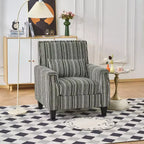 Fauteuil de salon en tissu rayé de style Mid-Century avec garniture cloutée – Chaise d'appoint pour salons et espaces de détente