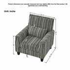Fauteuil de salon en tissu rayé de style Mid-Century avec garniture cloutée – Chaise d'appoint pour salons et espaces de détente