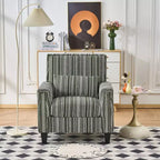 Okak Mid-Century Style Striped Fabric Lounge Armchair with Nailhead Trim,Reading Leisure Accent Chair for Living Rooms,Relaxation Areas