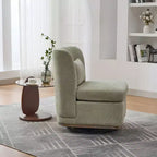 Fauteuil de salon pivotant en chenille du milieu du siècle avec oreiller