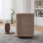 Fauteuil de salon pivotant en chenille du milieu du siècle avec oreiller