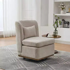 Fauteuil de salon pivotant en chenille du milieu du siècle avec oreiller