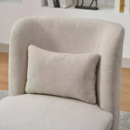 Fauteuil de salon pivotant en chenille du milieu du siècle avec oreiller