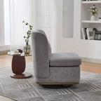 Fauteuil de salon pivotant en chenille du milieu du siècle avec oreiller