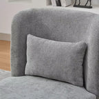 Fauteuil de salon pivotant en chenille du milieu du siècle avec oreiller