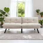 Homy Casa Modern Convertible Futon Sofa Bed with Adjustable Backrest and Plush Cushion, for Living Room or Guest Space