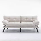 Canapé futon convertible moderne avec dossier réglable et coussin moelleux