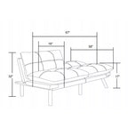 Canapé futon convertible moderne avec dossier réglable et coussin moelleux