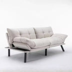 Canapé futon convertible moderne avec dossier réglable et coussin moelleux