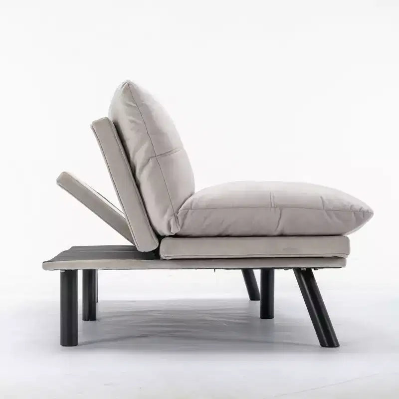 Modern Convertible Futon Sofa Bed with Adjustable Backrest and Plush Cushion