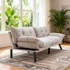 Canapé futon convertible moderne avec dossier réglable et coussin moelleux
