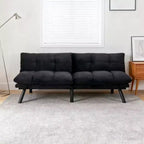 Canapé futon convertible moderne avec dossier réglable et coussin moelleux