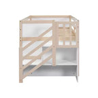Lit mezzanine enfant double 94,56 po avec tiroirs et étagères, lit superposé avec échelle et garde-corps de sécurité, cadres de lit pour chambre d'enfant