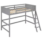 Lit mezzanine pour enfants, taille double, de 79,5 po, avec échelle, barrières de sécurité et cadre de lit, pour chambre d'enfant, salle de jeux ou salon