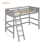 Lit mezzanine pour enfants, taille double, de 79,5 po, avec échelle, barrières de sécurité et cadre de lit, pour chambre d'enfant, salle de jeux ou salon