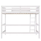 Lit mezzanine pour enfants, taille double, de 79,5 po, avec échelle, barrières de sécurité et cadre de lit, pour chambre d'enfant, salle de jeux ou salon