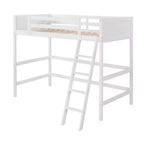 Lit mezzanine pour enfants, taille double, de 79,5 po, avec échelle, barrières de sécurité et cadre de lit, pour chambre d'enfant, salle de jeux ou salon