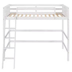 Lit mezzanine pour enfants, taille double, de 79,5 po, avec échelle, barrières de sécurité et cadre de lit, pour chambre d'enfant, salle de jeux ou salon