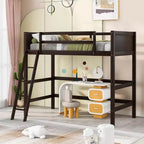 Lit mezzanine pour enfants, taille double, de 79,5 po, avec échelle, barrières de sécurité et cadre de lit, pour chambre d'enfant, salle de jeux ou salon