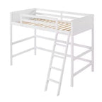 Lit mezzanine pour enfants, taille double, de 79,5 po, avec échelle, barrières de sécurité et cadre de lit, pour chambre d'enfant, salle de jeux ou salon