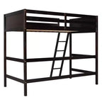 Lit mezzanine pour enfants, taille double, de 79,5 po, avec échelle, barrières de sécurité et cadre de lit, pour chambre d'enfant, salle de jeux ou salon