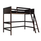 Lit mezzanine pour enfants, taille double, de 79,5 po, avec échelle, barrières de sécurité et cadre de lit, pour chambre d'enfant, salle de jeux ou salon