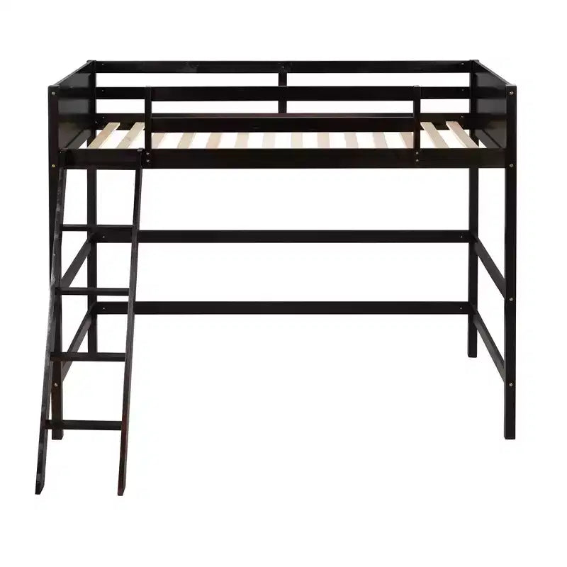 79.5IN Twin Size Kids Loft Bed with Ladder, Safety Guardrails, Bed Frame for Kids Room, Gaming Room, Living Room