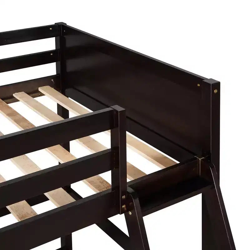 79.5IN Twin Size Kids Loft Bed with Ladder, Safety Guardrails, Bed Frame for Kids Room, Gaming Room, Living Room