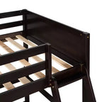 Lit mezzanine pour enfants, taille double, de 79,5 po, avec échelle, barrières de sécurité et cadre de lit, pour chambre d'enfant, salle de jeux ou salon