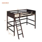 Lit mezzanine pour enfants, taille double, de 79,5 po, avec échelle, barrières de sécurité et cadre de lit, pour chambre d'enfant, salle de jeux ou salon