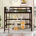 79.5IN Twin Size Kids Loft Bed with Ladder, Safety Guardrails, Bed Frame for Kids Room, Gaming Room, Living Room