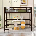 Lit mezzanine pour enfants, taille double, de 79,5 po, avec échelle, barrières de sécurité et cadre de lit, pour chambre d'enfant, salle de jeux ou salon