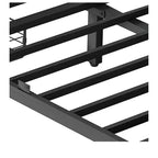 Lit plate-forme grand format avec tiroirs de rangement et tête de lit rembourrée