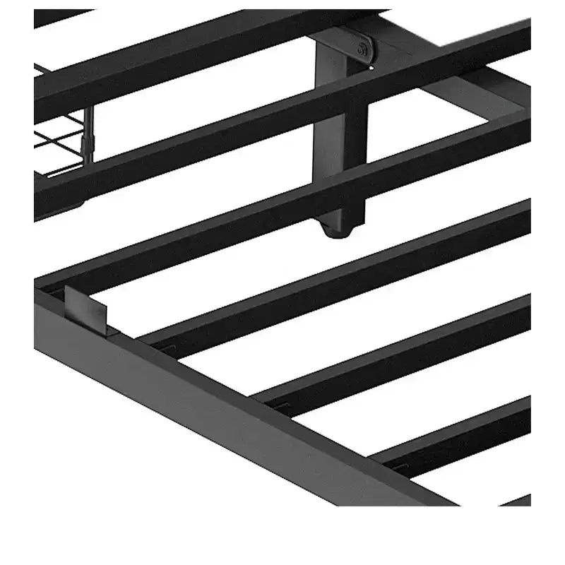 Queen Size Platform Bed Frame with Storage Drawers and Upholstered Headboard