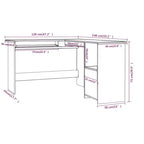 Bureau d'angle en L avec rangements ouverts, noir