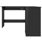 Bureau d'angle en L avec rangements ouverts, noir