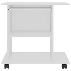 Bureau d'ordinateur compact blanc avec étagères de rangement