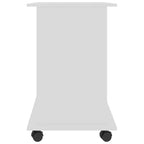 Bureau d'ordinateur compact blanc avec étagères de rangement