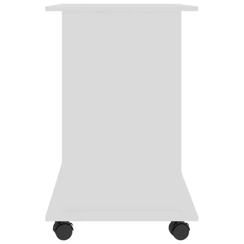 Compact White Computer Desk with Storage Shelves