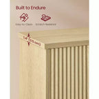 Meuble Haut avec Portes Cannnelées et Barre Porte-Serviettes, 59,9 x 72,9 cm, Chêne Beige