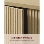 Meuble Haut avec Portes Cannnelées et Barre Porte-Serviettes, 59,9 x 72,9 cm, Chêne Beige
