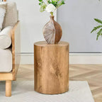 Table d'appoint ronde en bois - Table d'appoint cylindrique pour salon