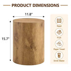 Table d'appoint ronde en bois - Table d'appoint cylindrique pour salon